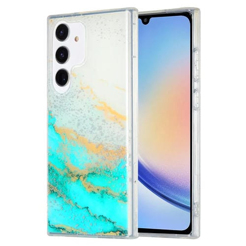 Estuche para Teléfono Samsung Galaxy A34 5G Imd Mårmol Doble Cara (Blanco Verde)