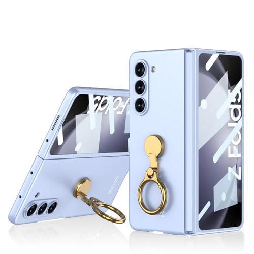 Funda para Teléfono Samsung Galaxy Z Fold5 Gkk con Soporte de Anillo Triaxial Ultrafino para PC (Azul Claro)