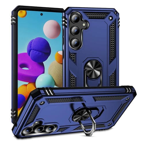Funda para Teléfono Samsung Galaxy A35 5G TPU + PC a Prueba de Golpes con Soporte (Azul)