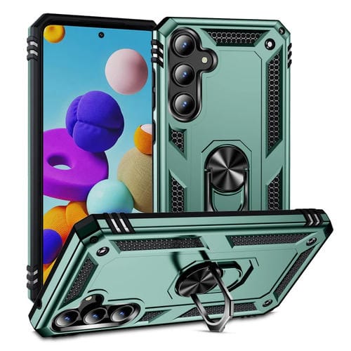 Funda para Teléfono Samsung Galaxy A35 5G TPU + PC a Prueba de Golpes con Soporte (Verde Oscuro)