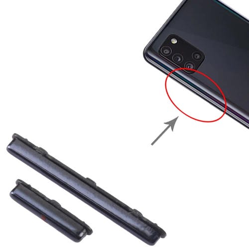Pulsanti di accensione e volume Samsung Galaxy A31 SM-A315 (Nero) - Confezione da (10 pezzi)