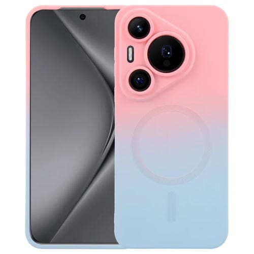 Funda para TelĂ©fono Huawei Pura 70 Pro Silicona LĂquida Degradado y Magsafe (Rosa y Azul)