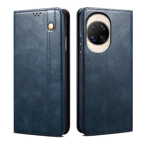 Funda de cuero con textura Crazy Horse para Huawei nova 14 Ultra Oil Wax (azul)
