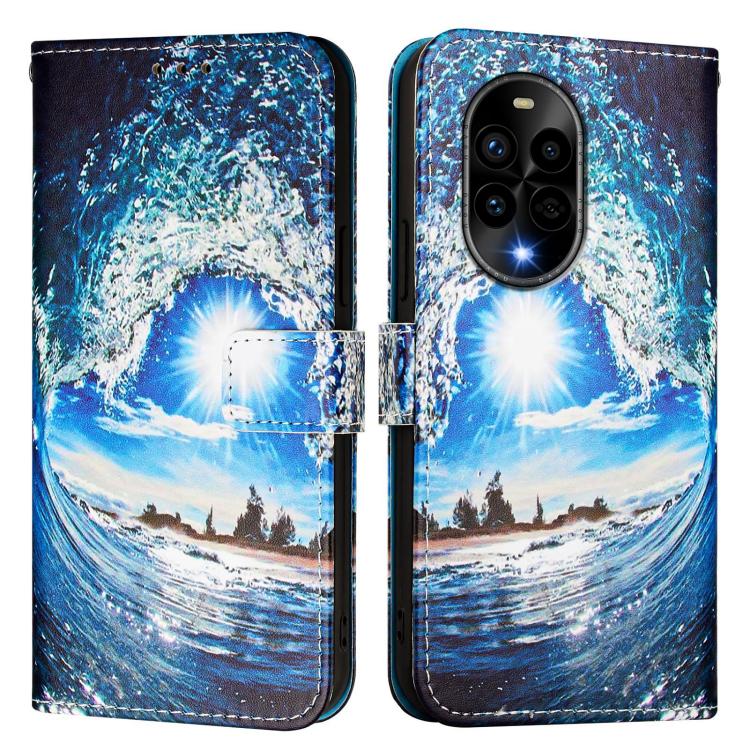 Funda de Cuero para Huawei Nova 13 Pro con Patrón de Dibujo de Colores (Ondas y Sol)