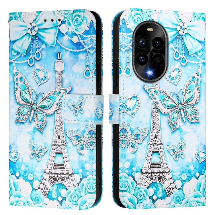 Funda de Cuero Huawei Nova 13 Pro con Patrón de Mariposa En Forma de Torre (Colores)