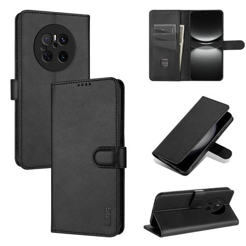 Funda Piel Sintética con Tapa y Textura Becerro para Huawei Mate 70 Azns (Negra)