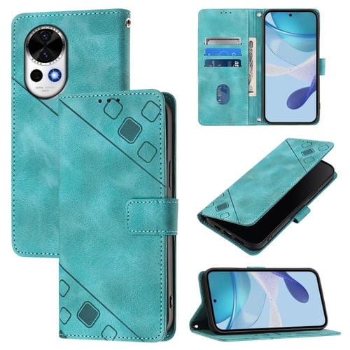 Funda de Cuero con Relieve para Teléfono Huawei Nova 13/Nova 12 (Verde)