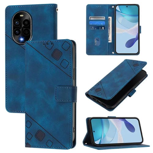 Funda de Piel con Relieve para Teléfono Huawei Nova 13 Pro (Azul)