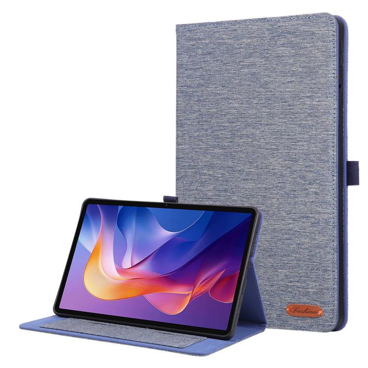Funda de cuero con tapa horizontal y textura de tela para Xiaomi Redmi Pad 2 (azul)