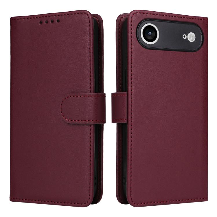 Funda BETOPNICE BN-005 2 en 1 desmontable de imitación de cuero genuino para iPhone 17 Air (rojo vino)