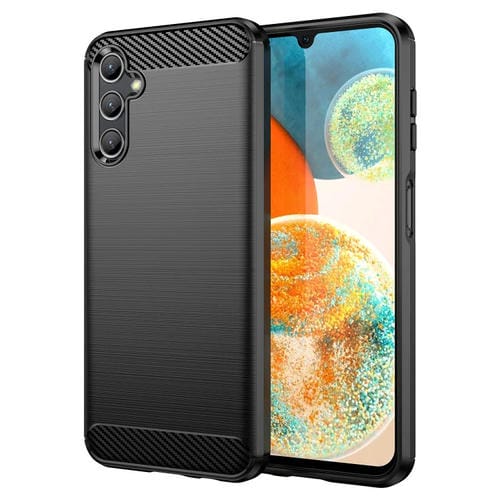 Funda de Teléfono Samsung Galaxy M44 5G TPU Fibra de Carbono Textura Cepillada (Negro)