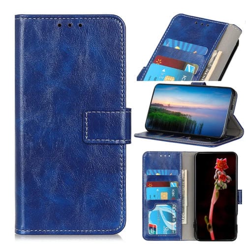 Funda de Teléfono Samsung Galaxy A35 5G Cuero Textura Retro Crazy Horse (Azul)