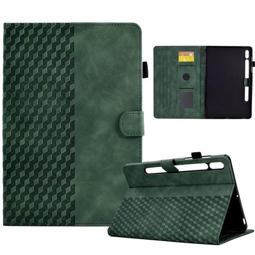 Funda de cuero con relieve de rombos para Samsung Galaxy S10 FE+ (verde)
