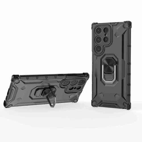 Estuche para Teléfono Samsung Galaxy S23 Ultra 5G Ice Armor Series con Soporte para Anillo (Negro)