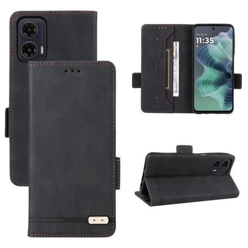 Funda de Cuero para Motorola Moto G35 5G con Cierre Magnético (Negra)