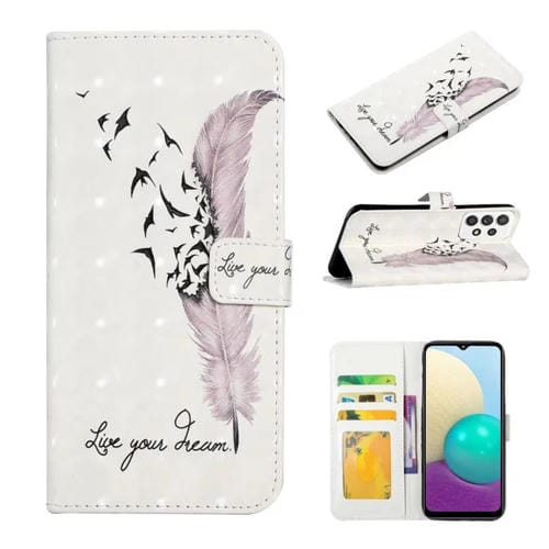 Funda para Teléfono Samsung Galaxy A72 4G / 5G Cuero Dibujo 3D Relieve al Óleo (Pluma)