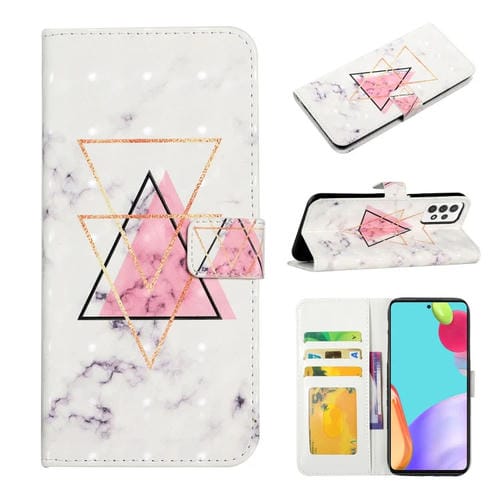 Funda para Teléfono Samsung Galaxy A72 4G 5G Cuero Dibujo 3D Relieve Óleo (Mármol Triangular)