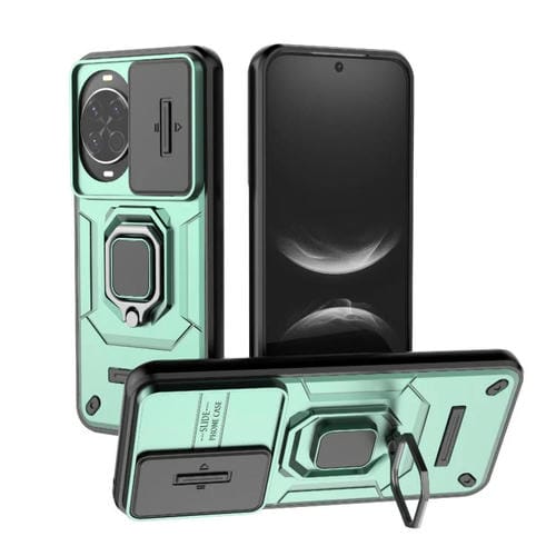 Funda deslizante de TPU + PC a prueba de golpes con soporte para Huawei nova 14 5G (verde)