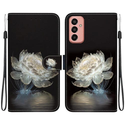 Funda para Teléfono Samsung Galaxy M13 4G Cuero Dibujo Coloreado Textura de Cristal (Peonía de Cristal)