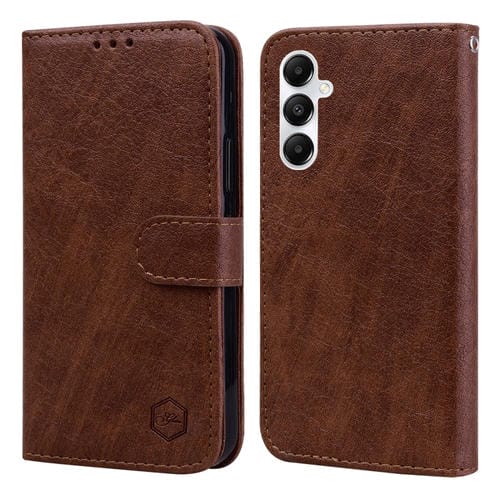 Funda para Teléfono Samsung Galaxy A05S Sensación de Piel Textura de Cuero Aceitoso Pu + TPU (Marrón)