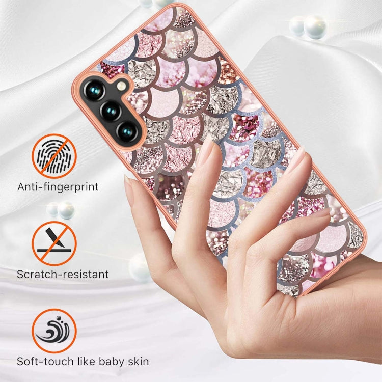 Caja de Teléfono Samsung Galaxy A35 5G Imd TPU con Galvanoplastia (Escamas Rosadas)