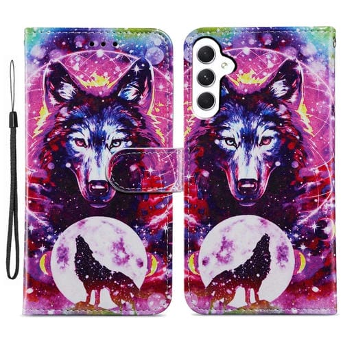 Funda para Teléfono Samsung Galaxy A05S Cuero Tapa Horizontal Patrón Pintado (Tótem de Lobo)