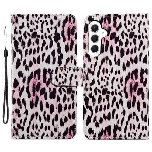 Funda para Teléfono Samsung Galaxy A35 Cuero con Tapa Horizontal Patrón Leopardo