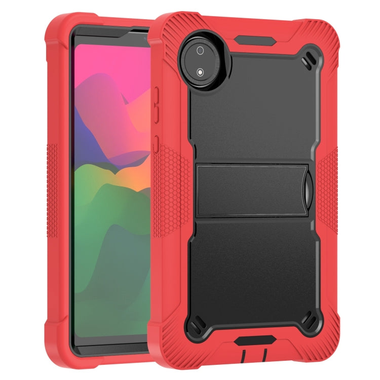Funda Híbrida de Silicona a Prueba de Golpes para Xiaomi Redmi Pad Se 8.7 con Soporte (Negro y Rojo)