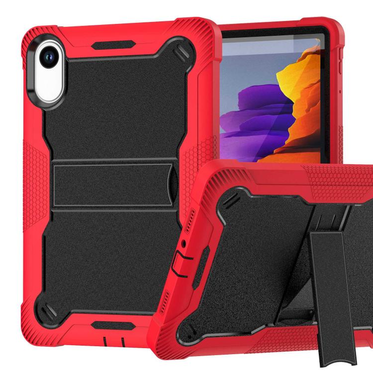 Funda híbrida de silicona a prueba de golpes para Xiaomi Redmi Pad 2 con soporte (negro y rojo)