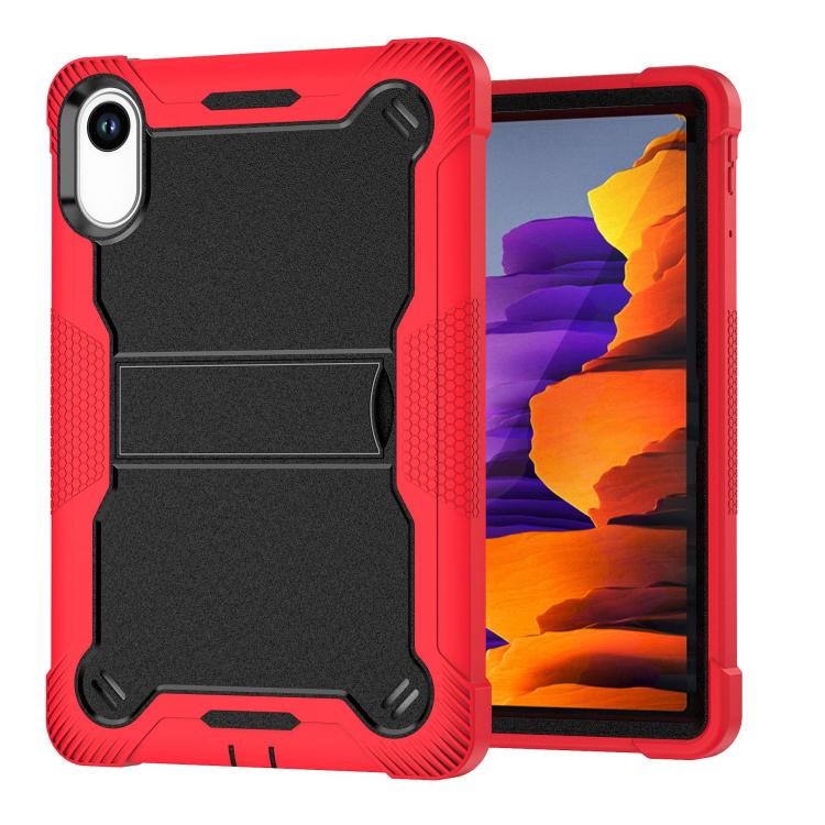 Funda híbrida de silicona a prueba de golpes para Xiaomi Redmi Pad 2 con soporte (negro y rojo)