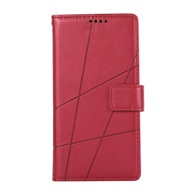 Funda para Teléfono Huawei Nova 13 Pro Cuero Genuino PU Líneas en Relieve (Rojo)