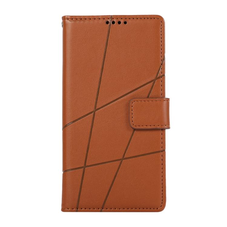 Funda para Teléfono Huawei Nova 13 Pro Cuero Genuino PU con Líneas en Relieve (Marrón)