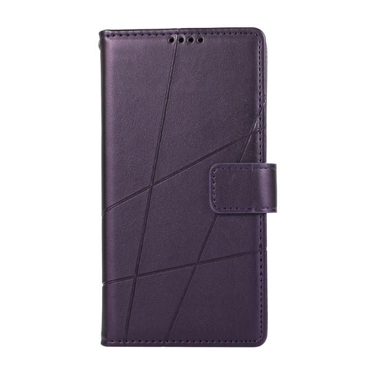 Funda para Teléfono Huawei Nova 13 Pro Cuero Genuino PU Líneas en Relieve (Morado)