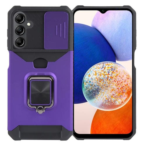 Funda para TelĂ©fono Samsung Galaxy A15 + Camera Shield Ranura para Tarjeta PC (PĂșrpura)