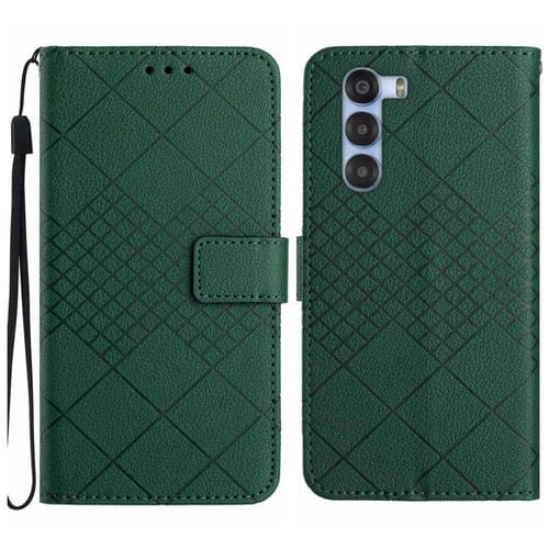 Funda de Cuero Textura Cuadrícula Rómbica para ZTE Nubia S 5G A403Zt (Verde)