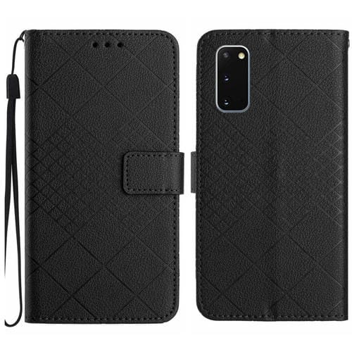 Funda para Samsung Galaxy S20 Cuero Textura Rejilla Rómbica (Negro)