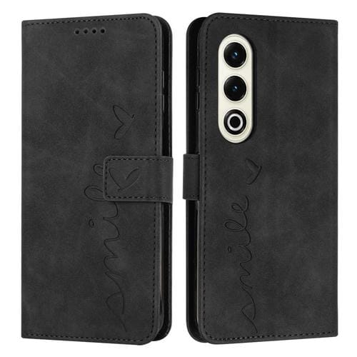 Funda de Piel con Relieve de Corazón y Cordón Largo para Itel S25 (Negro)