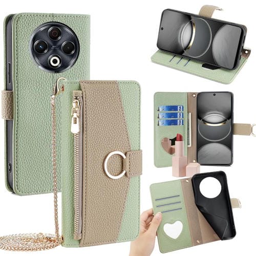 Funda de Cuero Textura de Lichi para Tecno Spark 30 4G (Verde)