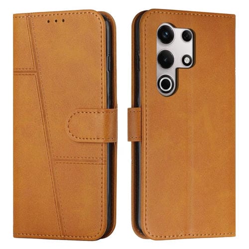 Funda de Cuero con Textura de Becerro y Hebilla para Teléfono Itel S25 Ultra (Amarillo)