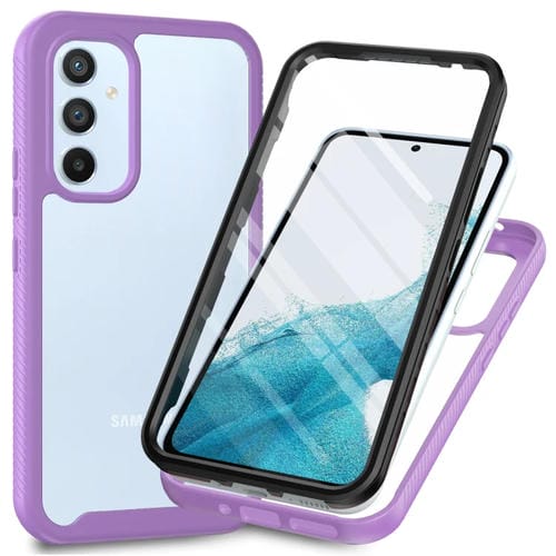 Funda Protectora Samsung Galaxy A34 5G TPU PC Pet Transparente Dos Capas (PĂșrpura)