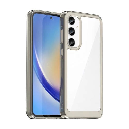 Funda para TelĂ©fono Samsung Galaxy A35 TPU HĂbrida AcrĂlica Serie Colorida (Gris Transparente)