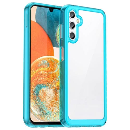 Funda para TelĂ©fono Samsung Galaxy M44 5G TPU HĂbrida AcrĂlica Serie Colorida (Azul Transparente)