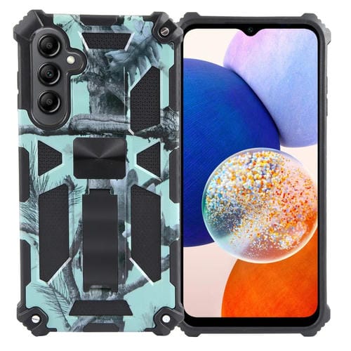 Funda para Samsung Galaxy A15 Camuflaje Armor Kickstand TPU + PC Magnética (Verde Menta)