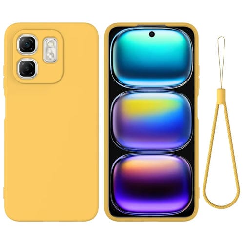 Funda Silicona Líquida para Infinix Hot 50I Cobertura Total a Prueba de Caídas (Amarillo)