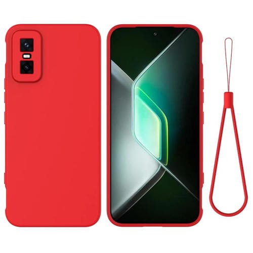 Funda de silicona líquida de color sólido para Infinix GT 30 Pro, a prueba de caídas y cobertura total (roja)