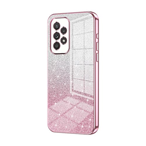 Estuche para Teléfono Samsung Galaxy A33 5G Galvanizado con Polvo de Brillo Degradado (Rosa)