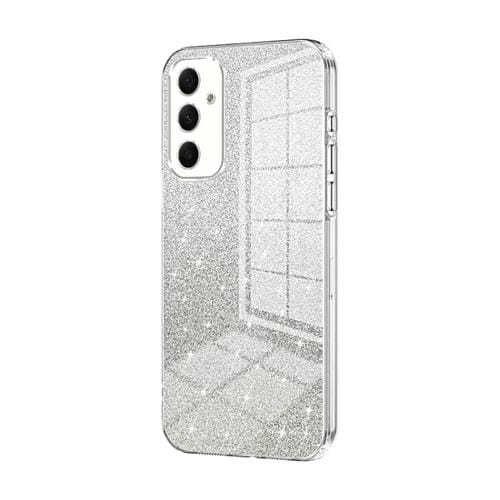 Estuche para Teléfono Samsung Galaxy A34 5G Galvanizado con Polvo de Brillo Degradado (Transparente)