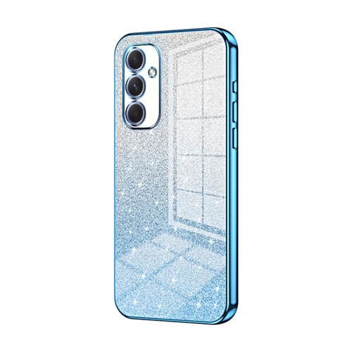 Estuche para Teléfono Samsung Galaxy A54 5G Galvanizado con Polvo de Brillo Degradado (Azul)
