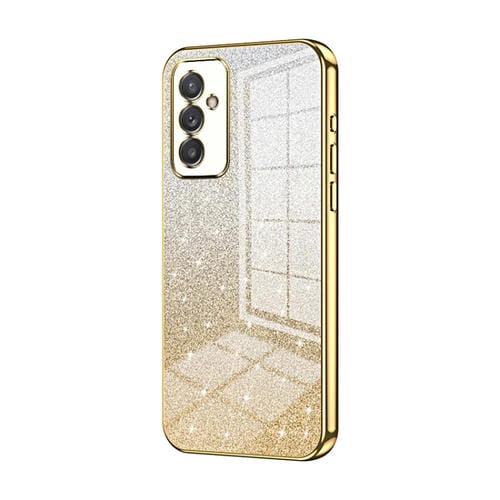 Estuche para Teléfono Samsung Galaxy A82 5G Galvanizado con Polvo de Brillo Degradado (Dorado)
