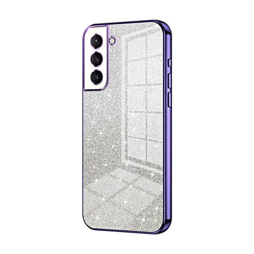 Estuche para TelĂ©fono Samsung Galaxy S21 5G Galvanizado con Polvo de Brillo Degradado (PĂșrpura)
